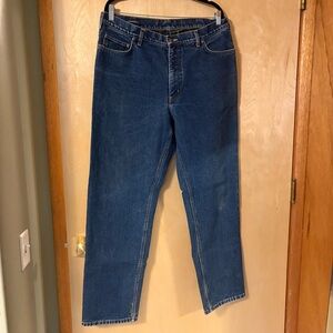 LANDS END Women’s Cotton Jeans w/ Plaid Lining Sz 37